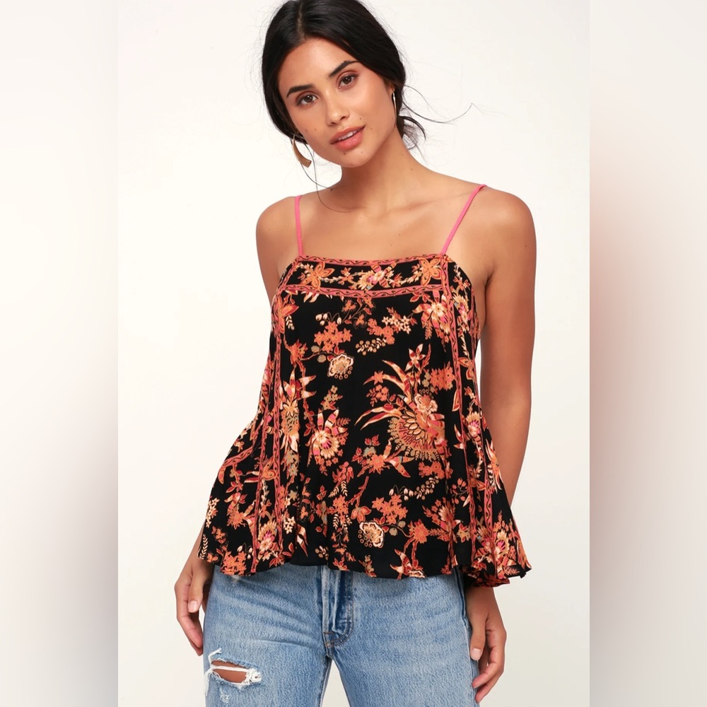 Free People Sweet Talk Printed Tank Top Size XS